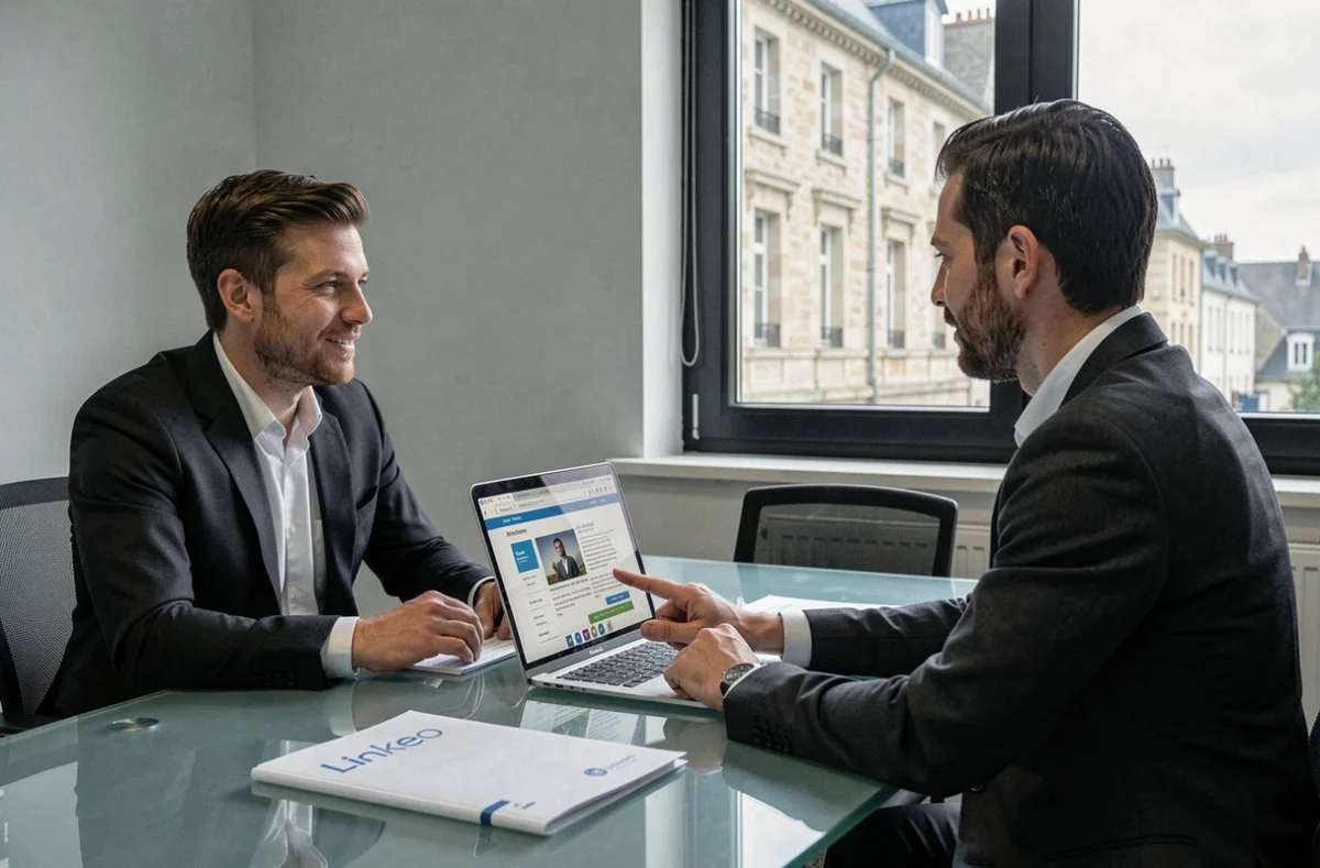 Réunion client de l'agence Linkeo à Charleville-Mézières autour d'une stratégie SEO locale