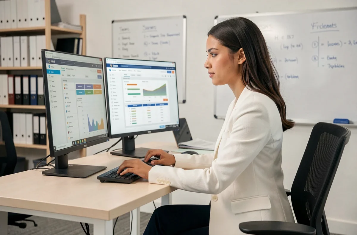 Responsable RH gérant les connexions et accès employés sur le logiciel Octime depuis son poste de travail