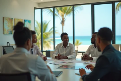 Réunion professionnelle de financement et d'accompagnement business à Mayotte entre entrepreneurs et conseillers de CDR Mayotte Business
