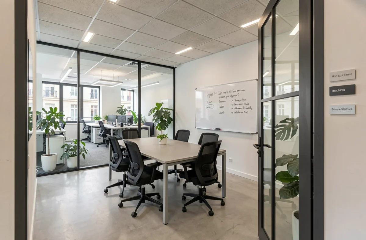 Salle de réunion d'un centre de domiciliation pour entreprises sans local commercial à Argenteuil